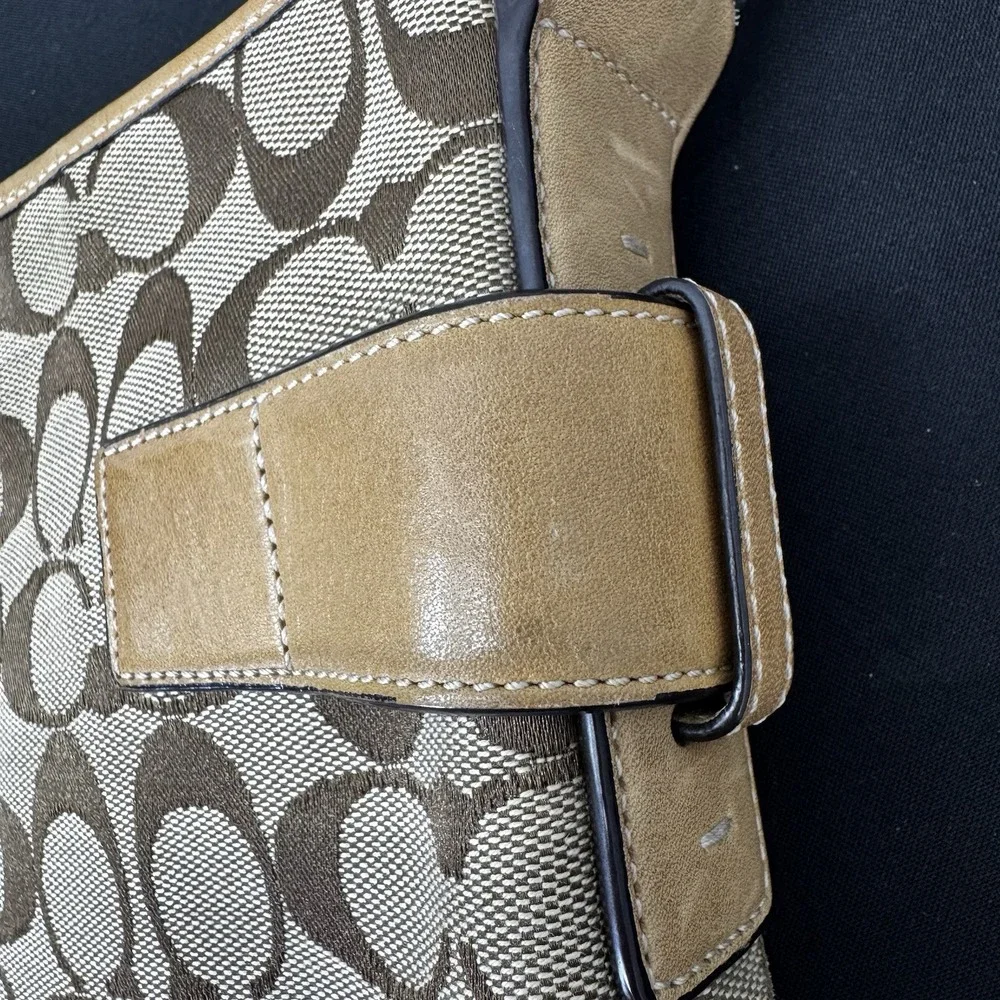Y2K COACH Purse Monogram Brown & Beige 2000's Vintage‎ Shoulder Bag